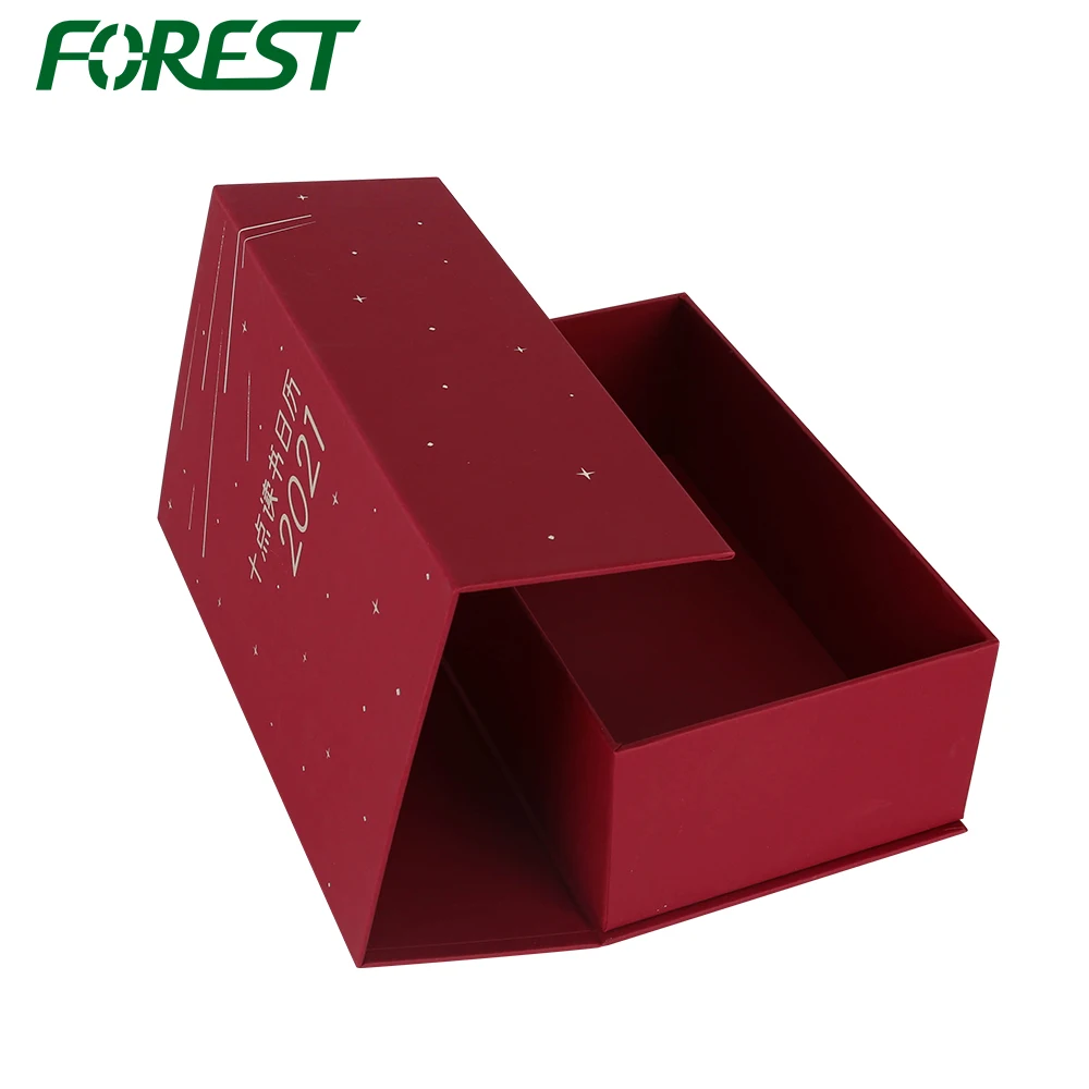 red cardboard flip lid paper package gift box