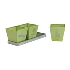 Garden Pot Garden Metal Pot Home Garden Galvanized Metal Herb Garden Planter Pot Set