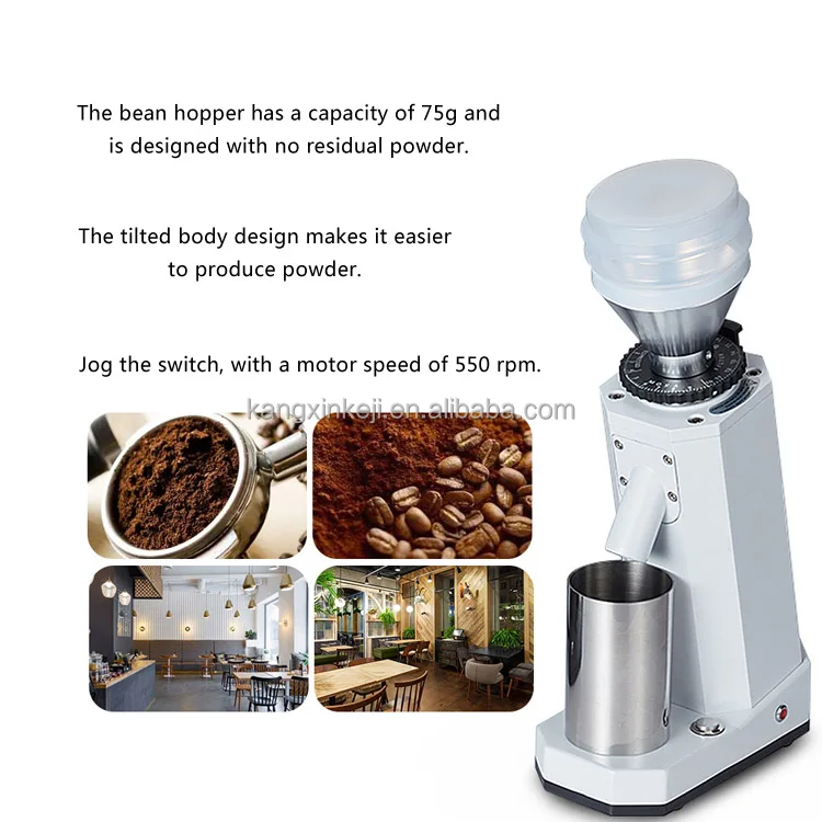 Titanium Alloy Cone Burr 75G Bean Hopper Small Electric Coffee Grinder  Machine