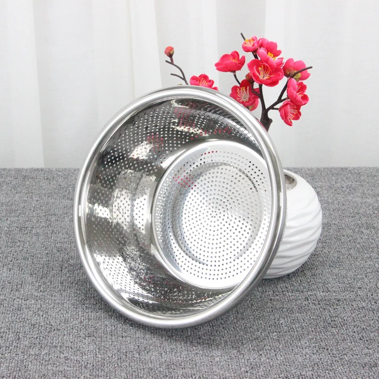 Hot Sale Stainless Steel Kitchen Metal Sink Strainer Basket Rice/Fruit Sieve Colander_15