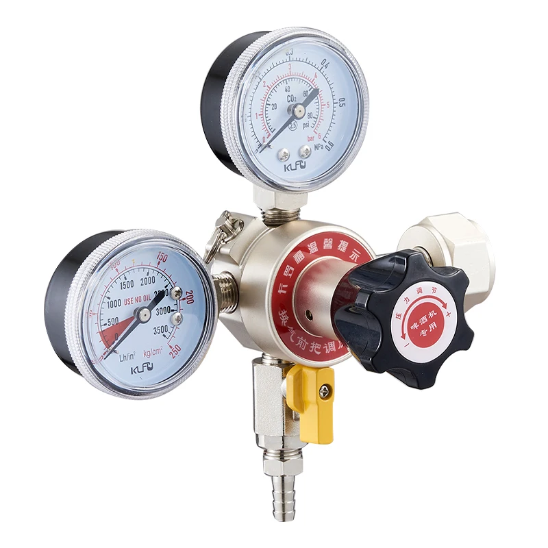 product hot sale single stage dual gauge air pressure regulator primary dual gauge co2 beer pressure regulator-0