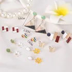 Earrings Crystal Korean Personality Plaid Geometric Earrings Women Drop Stud Dangle Earrings