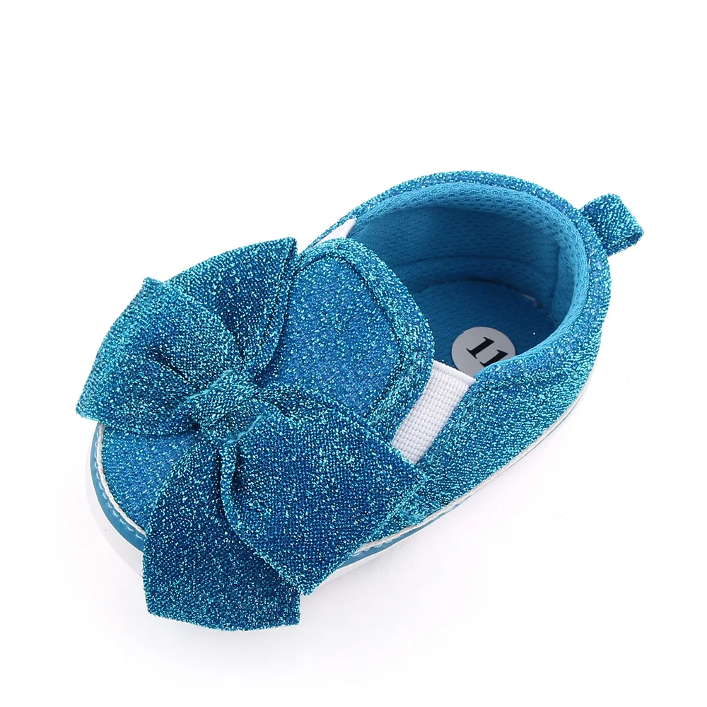 New design blingbling bow-knot solid baby shoes girls soft sole newborn walking toddler shoes manufacture