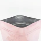 Zipper Bag Blue 3 Side Seal Zipper Bag Glossy Pink And Blue Foil Mylar Flat Zip Lock Package Bag