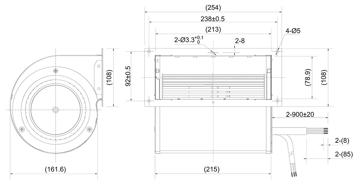 Centrifugal Blower, 133mm, 220 V, Plastic - detail 10