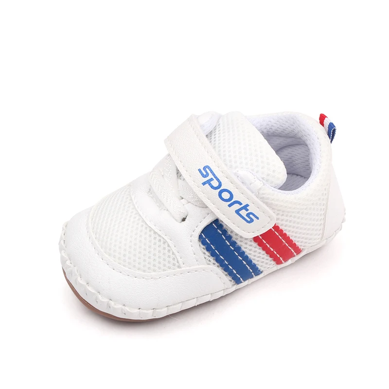 Spring and Autumn New Baby Striped Soft Sole Toddler Shoes Breathable Mesh Surface Infants Shoes supplier