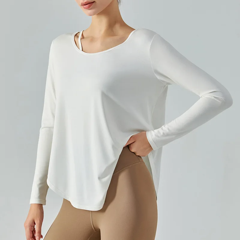YIYI New Arrival Side Open Leisure Outdoor Tops Long Sleeves Quick Dry Yoga T-shirts Comfortable Women Fitness Shirts Tops