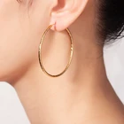 Earrings Earring Custom Jewelry Gold Plated Copper Oversized Hoop Earrings In Gold 50Mm Waves Clips Hoop Earring For Women