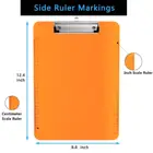 Clipboard Custom High Quality Letter Size A4 Colorful Plastic Low Profile Folding Clipboard Transparent With Side Ruler