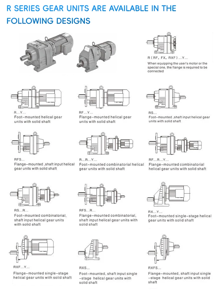 product wholesale factory price r series motor speed reducer low energy consumption helical gearing planetary gearbox for farm odm-6