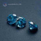 Factory Wholesale Round Shape Moissanite GRA Certificate C C DE Color VVS Blue Moissanite