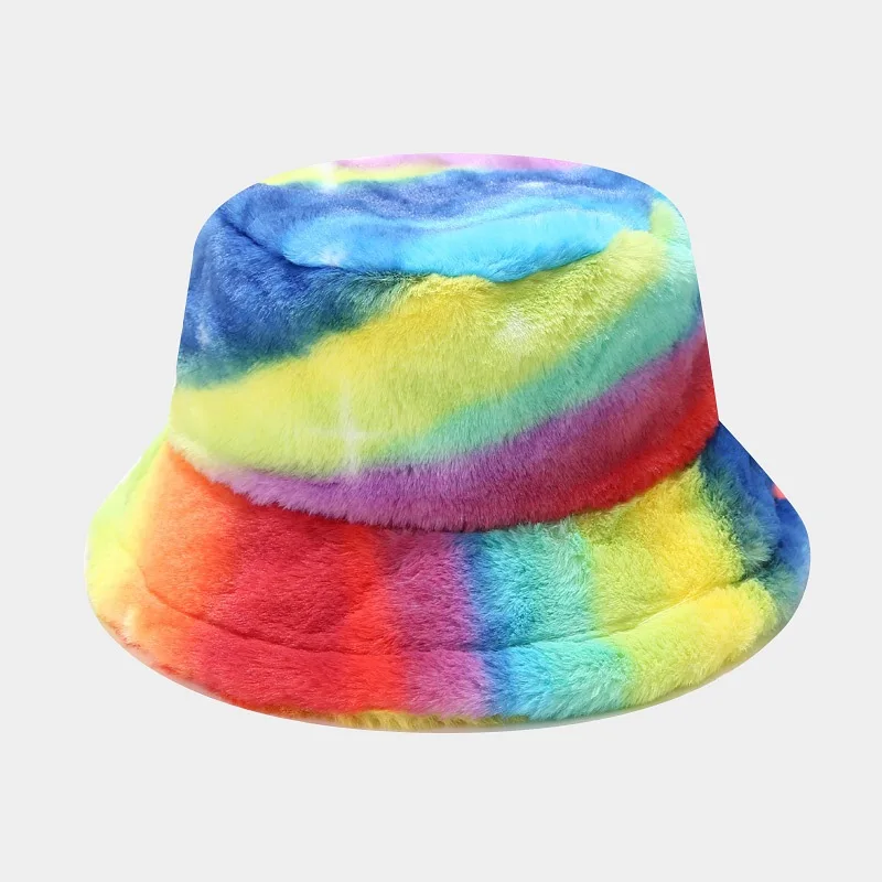 5 colors printed warm plush fuzzy fisherman hat wholesale women winter faux rabbit fur bucket tie die hat 5 colors printed warm plush fuzzy fisherman hat wholesale women winter faux rabbit fur bucket tie die hat