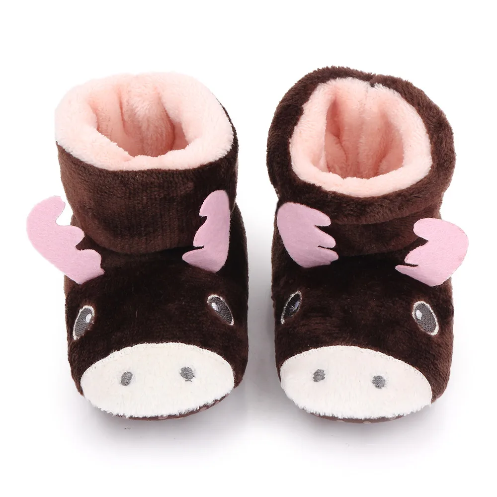 Soft Soled Baby Shoes for Autumn and Winter Cute Cartoon Furry Animals Warm Cotton Boots details