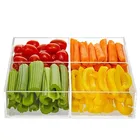 Tray Acrylic Serving Tray Clear Brown Orange Blue Circle Round Tray Luxury Food Tabletop Acrylic Tray