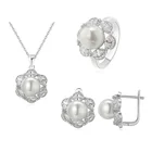 Beautiful Flowers Shape Earrings Sets Fashion 925 Silver Wedding Jewelry Sets For Women