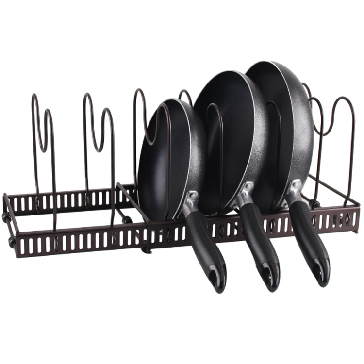 Black Pot Lid Organizer Rack Holder for Kitchen Storage Rack