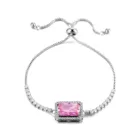 New Fashion Bracelets Bangles Square Crystal White Gold Plated Factory Jewelry Silver Bracelet Women