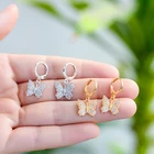 Earrings Earrings Beautiful Butterflies Cubic Zirconia Brass Drop Butterfly Earrings