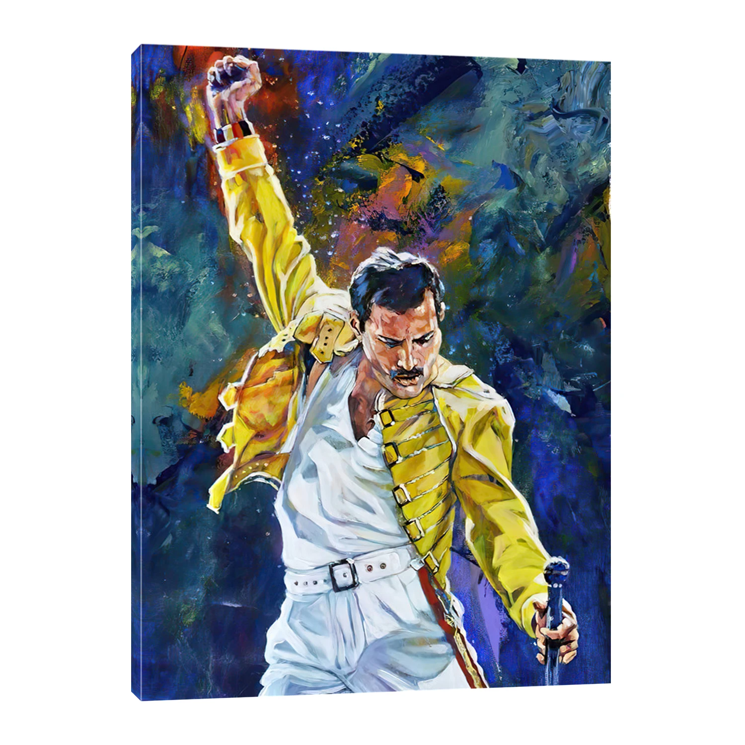 XuFan Carteles Abstractos Impresiones Cuadros Decoración para el hogar Lienzo Pintura Freddie Mercury Rock para Sala de Estar 60x80cm Sin Marco 
