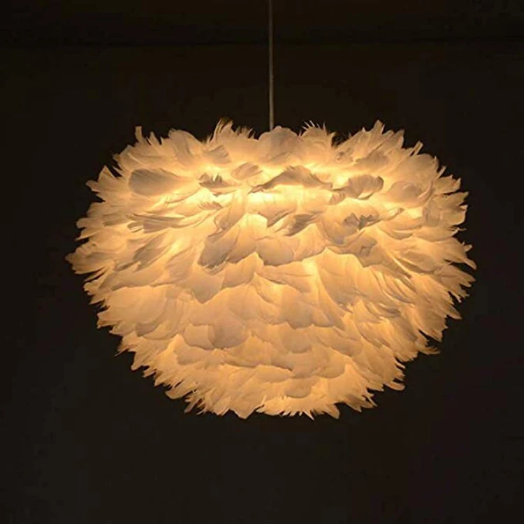 feather lampshade white