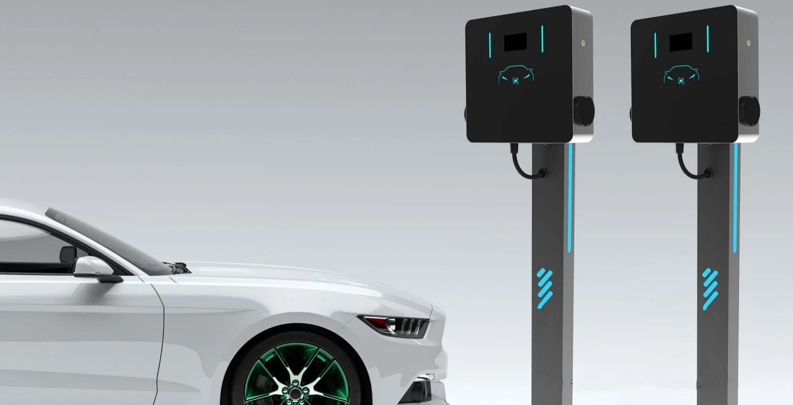 Smart Fast Charging Station Dual Plug Iec62196 Type 2 Three Phase Ev