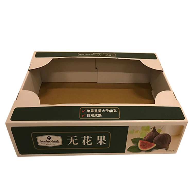 Customized Boxes Foldable Corrugated Apple Fruit Packaging Wax Waterproof Carton For Banana Vegetable Gift