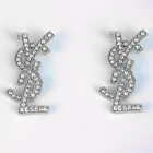 Earrings 2021 Fashionable Silver Gold Letter Full Diamond Channel Drop Luxury Earrings Women Jewelry