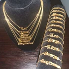Necklace Necklaces Stainless Steel Gold Plated Chinese Zodiac Sign Pendant Bracelet Necklace Jewelry Set