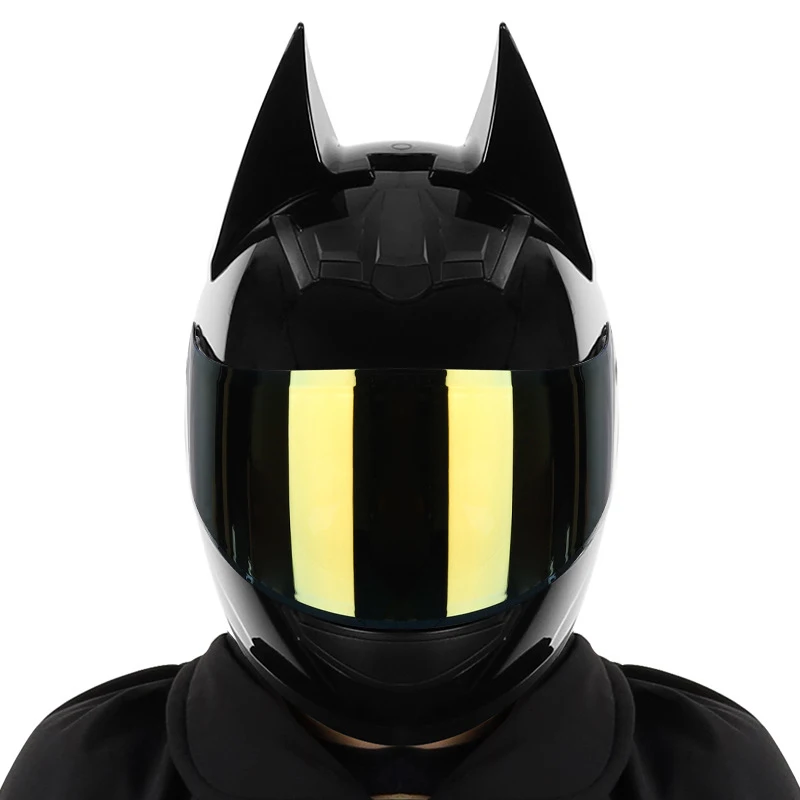 2022 New Fashion Bright Black Knight Full Face Motorcycle Helmet With Bat  Man Horn Motocross Racing Helmet Casco Moto Motorbike - Buy Matte Black  Motorcycle Helmet,Full Face Motorcycle Helmet Motocross Helmet Casco