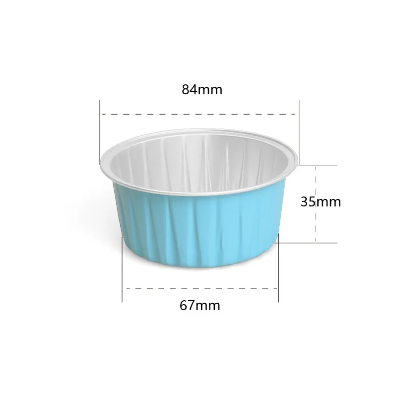 130ml round cake mold cupcakes dessert tray with lid Disposable aluminum foil container cake baking cups