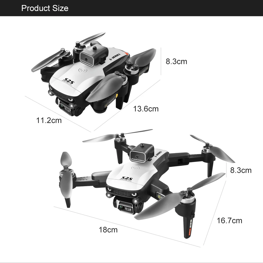 2023 New S2S Mini Drone 2.4G RC Brushless Motor Obstacle Avoidance RC Helicopter Professional Foldable Quadcopter Toy Gift