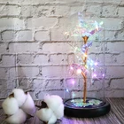Rose Fleurs Sechees Rose In Glass Dome Artificial Flowers Galaxy Ted Bakerjuxtapose Golden Glass Gold Valentine Rose