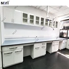 Professional Design Chemistry Laboratory Table Furniture Steel Lab Wall Workbench With Wall Cabinets