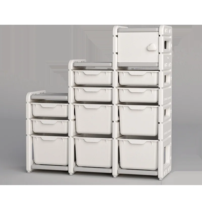 Wholesale Baby Sliding Combination Safety Book Container Modular Shelf Kid Plastic Furniture Toy Storage Child Cabinet