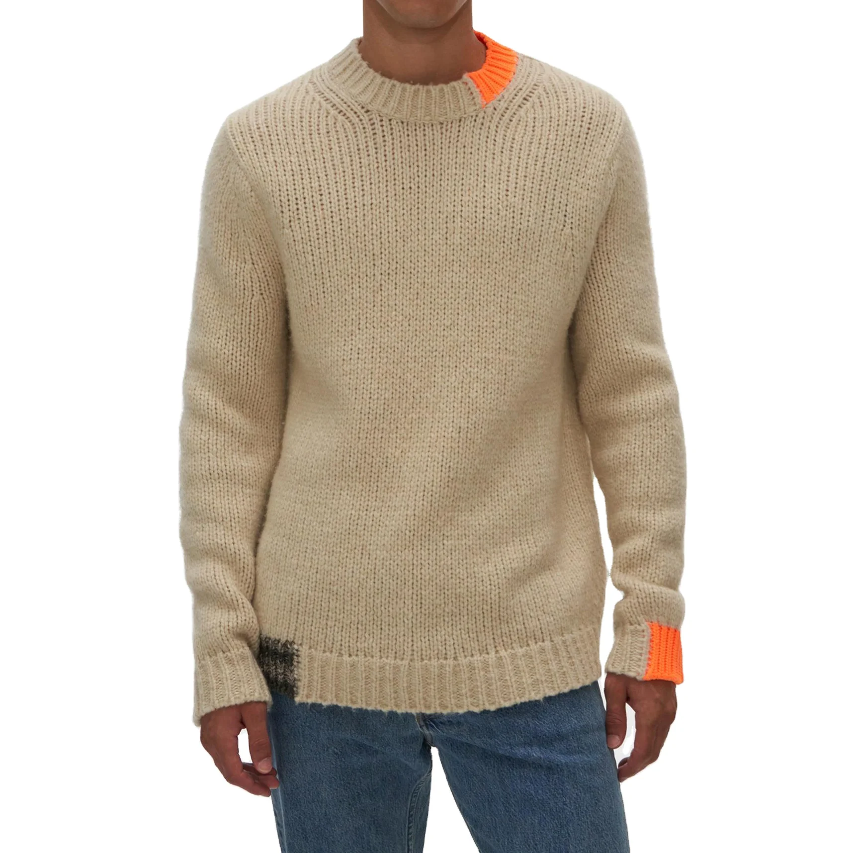 Men Color Blocked Mens Crewneck Sweater 