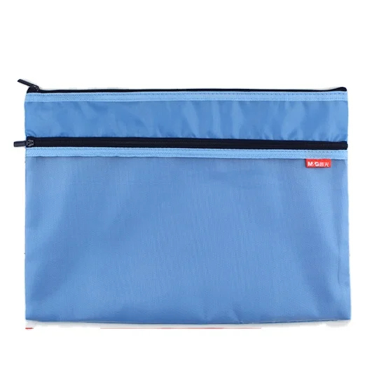 A4 Zipper Flexible double layers file Office outside mesh Student paper bag