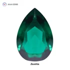 Gemstone Green Gemstone Pear Cut Colombia Emerald Green Synthetic Lab Created Gemstone Hydrothermal Emerald