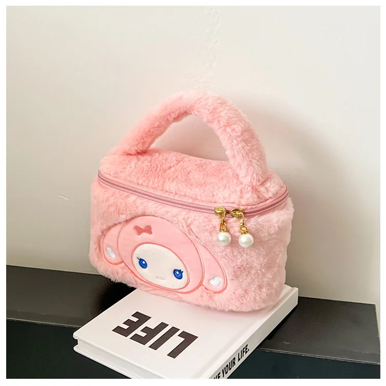 Sanrioed Plush Tote Bag Anime Kuromi Melody Kawaii Plushie Doll Women Handbags Shoulder Christmas Gift Girl