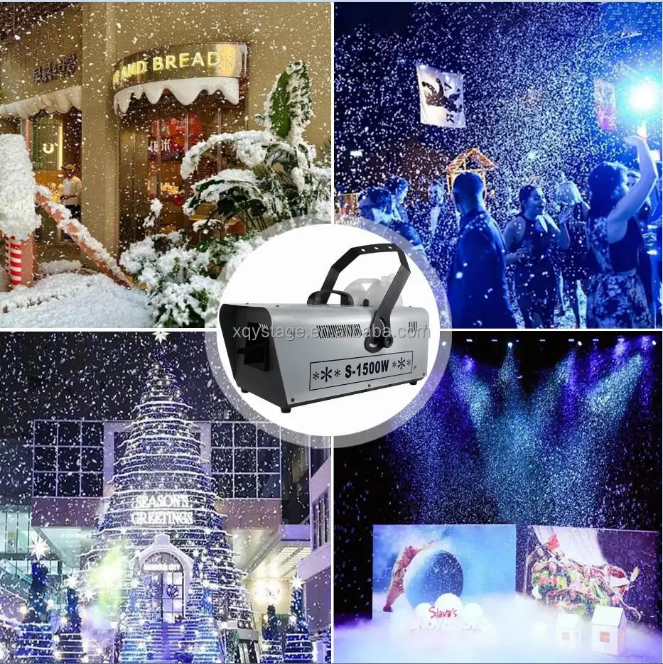 1500W Snow Machine DMX512 Wireless Snow Soap Foam Effect Snowflake Generator Machine Snow Stage effect for Christmas Party Event
