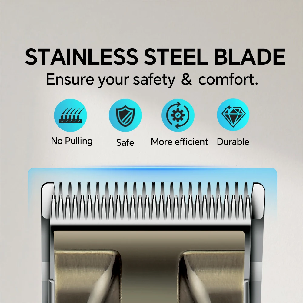 Professional USB Hair Cutter Trimmer Set for Humans Stainless Steel Blades for Household Hotel Use English Designed Barber details