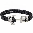 Leather Bracelet Mens 2021 Fashion Young Personalized Rainbow Color Magnetic Genuine Braided Leather Bracelet