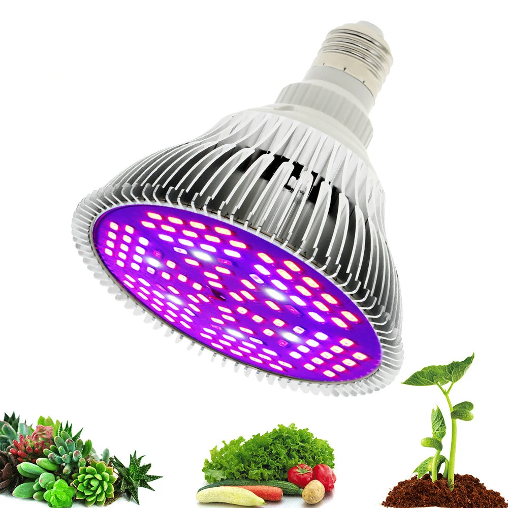 80W Full Spectrum E27 LED Grow Lighting Bulbs Lamp For Veg Bloom Indoor Plant US 