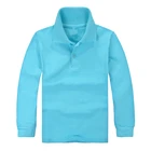 Polo Shirt Custom Pique Fabric Unisex Long Sleeve Children Breathable Blank Polo Shirt