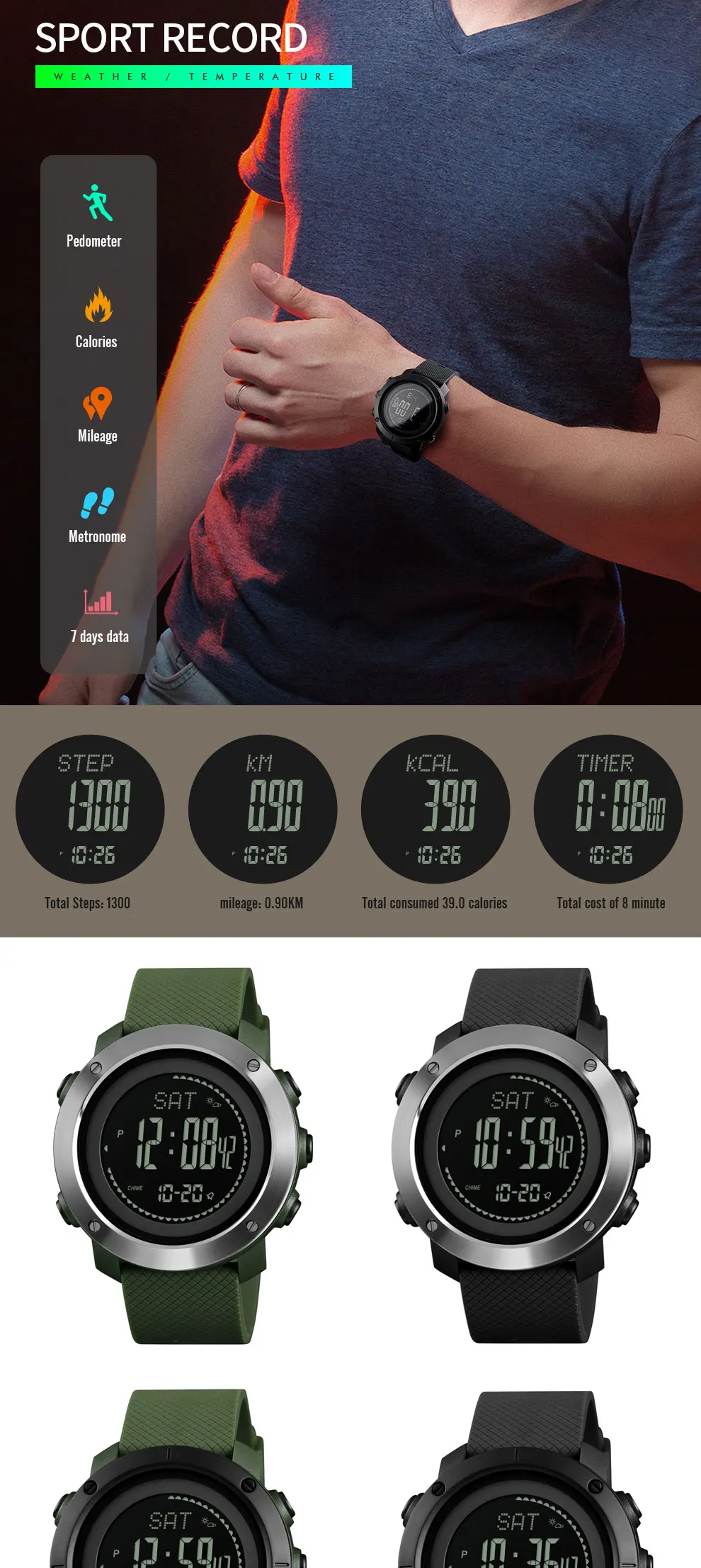 Wholesale SKMEI高度計気圧計温度計高度男性デジタル時計スポーツ時計クライミングハイキング腕時計モントレオム1427 From 