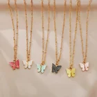 Necklace 50641 Retro Girlfriend Solid Cross Round Pentagram Pendant Rose Gold Butterfly Heart Necklace