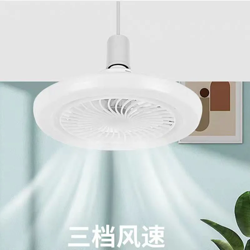 E27 Fan Light New Small Led Ceiling Fan With Remote Control E27 Screw Mouth Bedroom Energy-saving And Silent Fan  Light