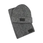 And Hat New Launch 100% Acrylic Mixed Yarn Soft And Warm Outdoor Beanie Hat And Scarf With PU Label