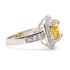 Zircon Ring Zircon Big Topaz Stone Zircon Around Square Rings Silver Ring Jewelry