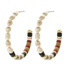 Earrings Beads Wholesale Natural Pearl Earrings Women Luxury Trendy Tile Pearl Earrings Punk Tile Beads Party Jewelry