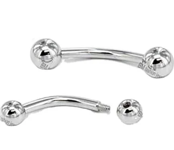 Piercing Curved Bent Barbell Threaded fake eyebrow rings piercing jewelry